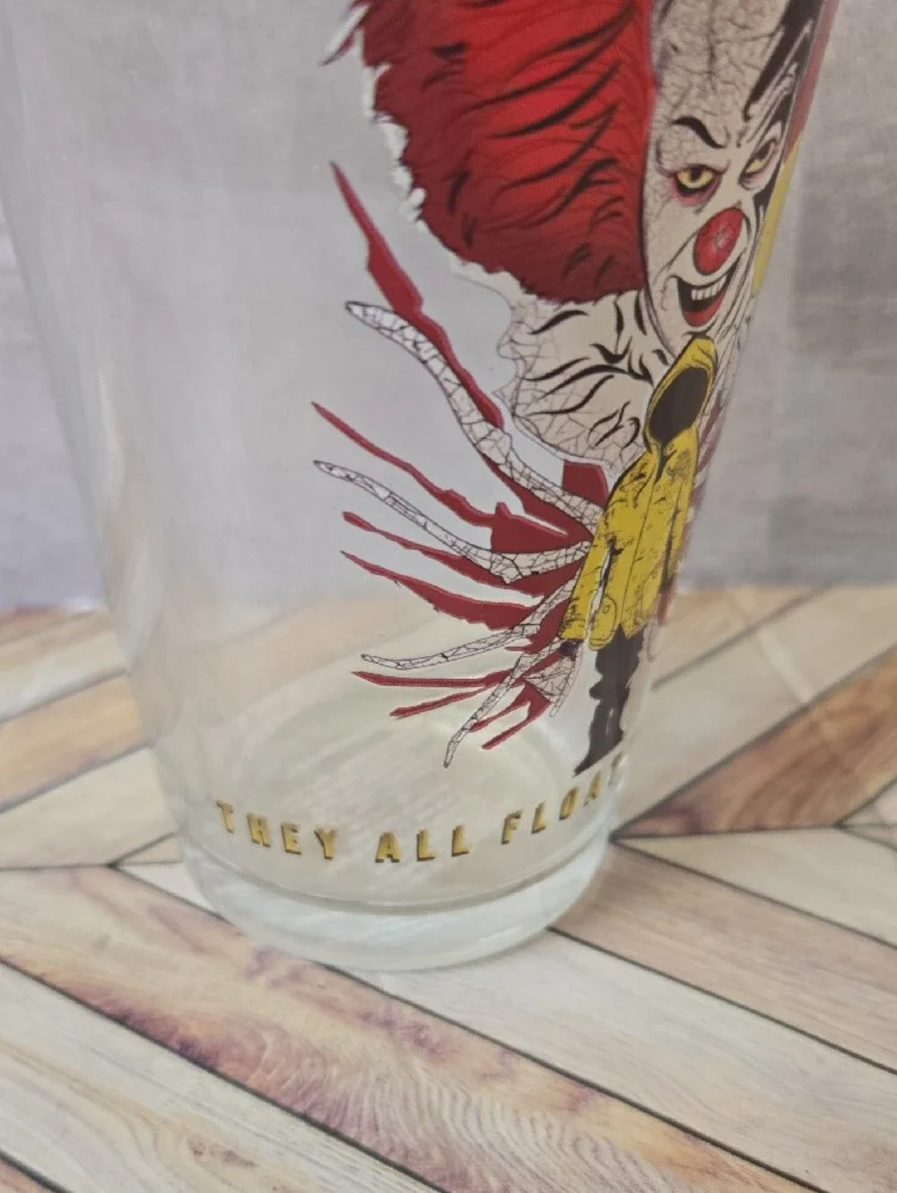 ​IT Pennywise Clown 16oz Pint Glass Stephen King Horror Movie Drink Tumbler
